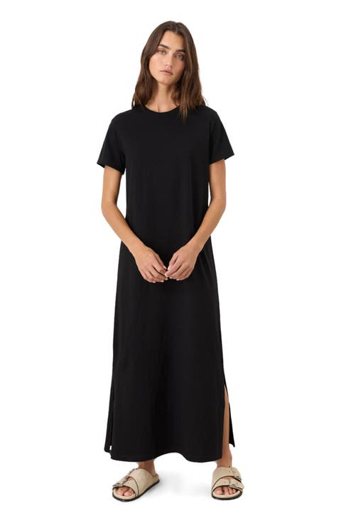 Organic Cotton Soft-Slub Essential Easy Tee Maxi Dress