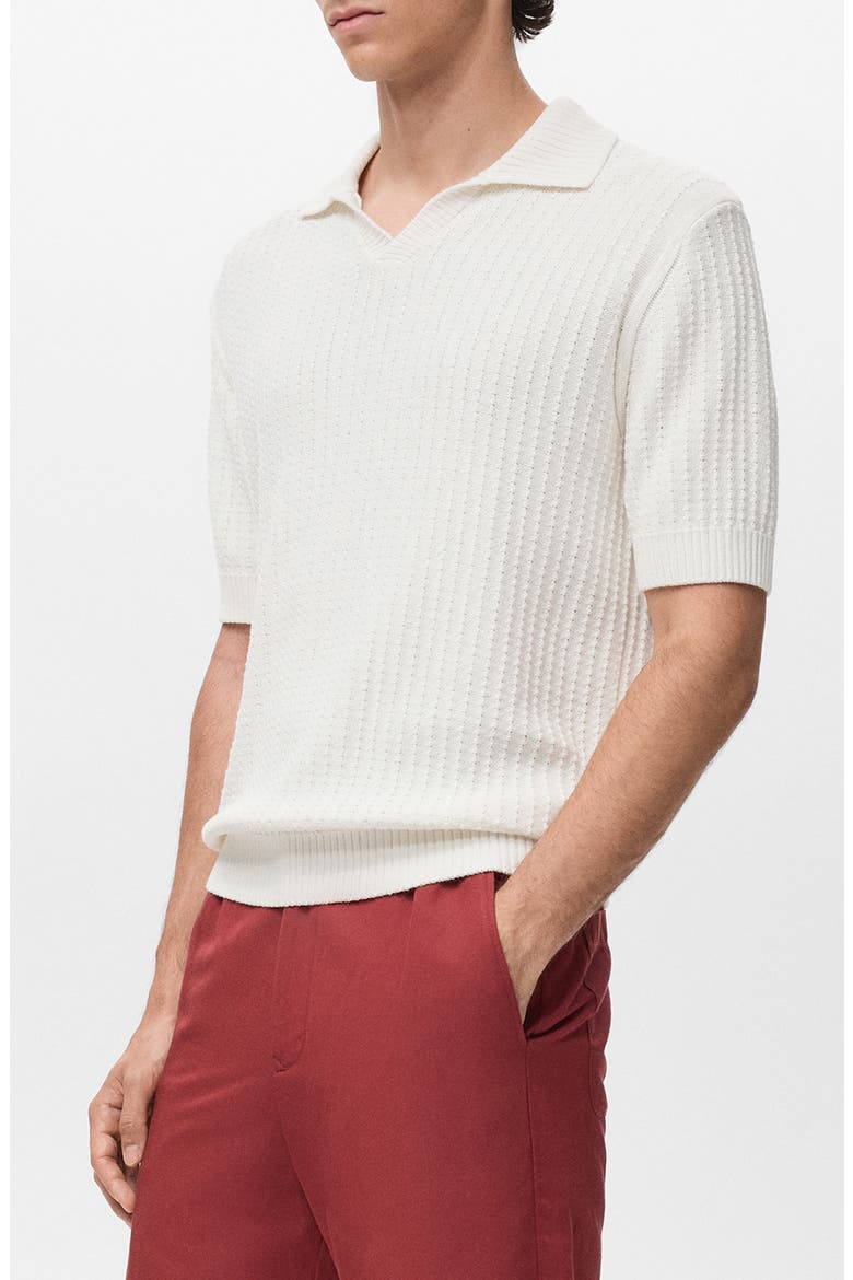 Johnny Collar Polo Sweater, Alternate, color, OFF WHITE