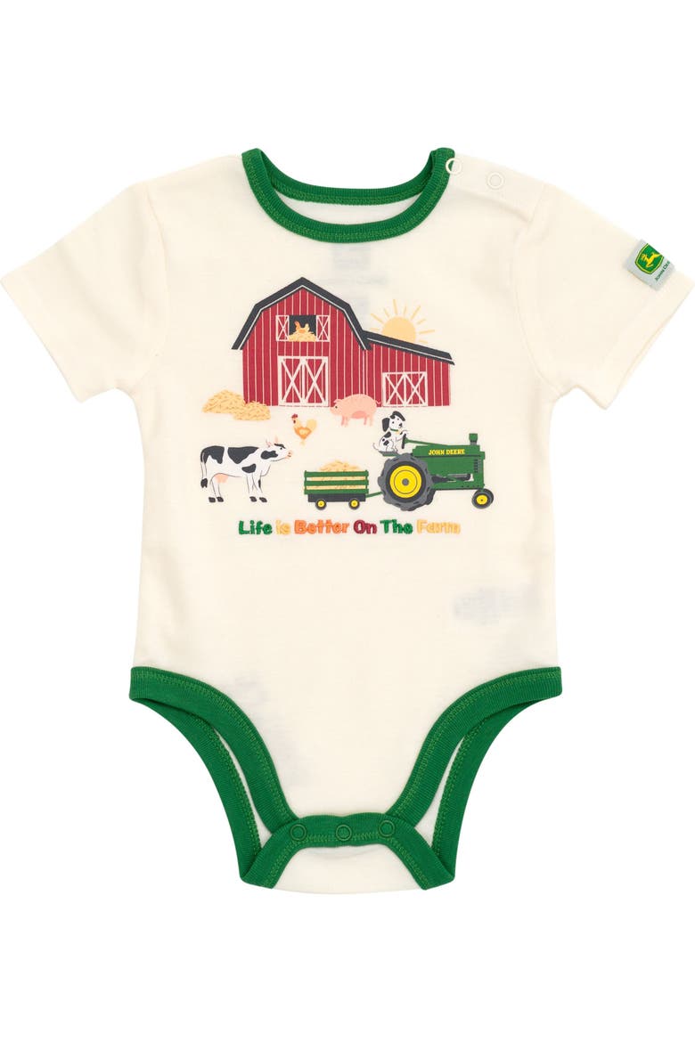 5-Pack Short Sleeve Bodysuits, Alternate, color, Green Orange Yellow