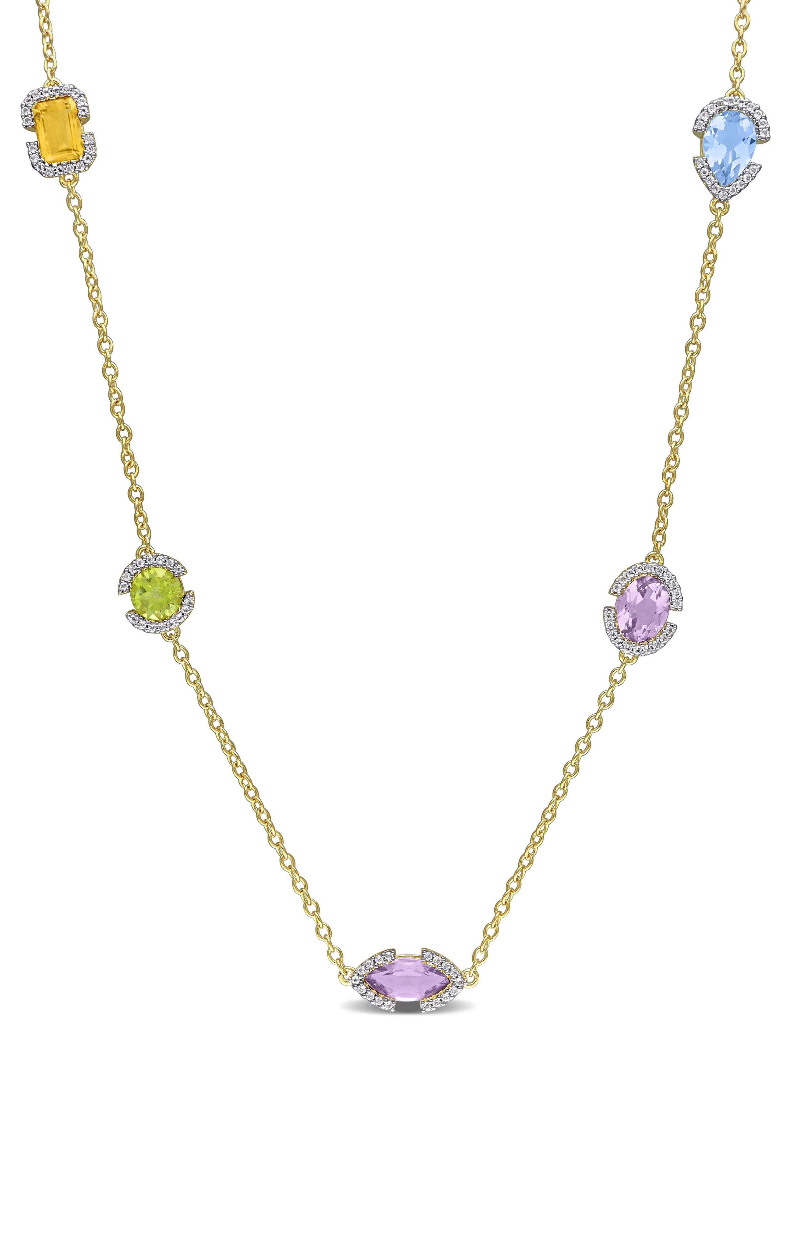 Multi-Gem Station Necklace