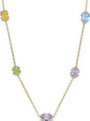 DELMAR Multi-Gem Station Necklace