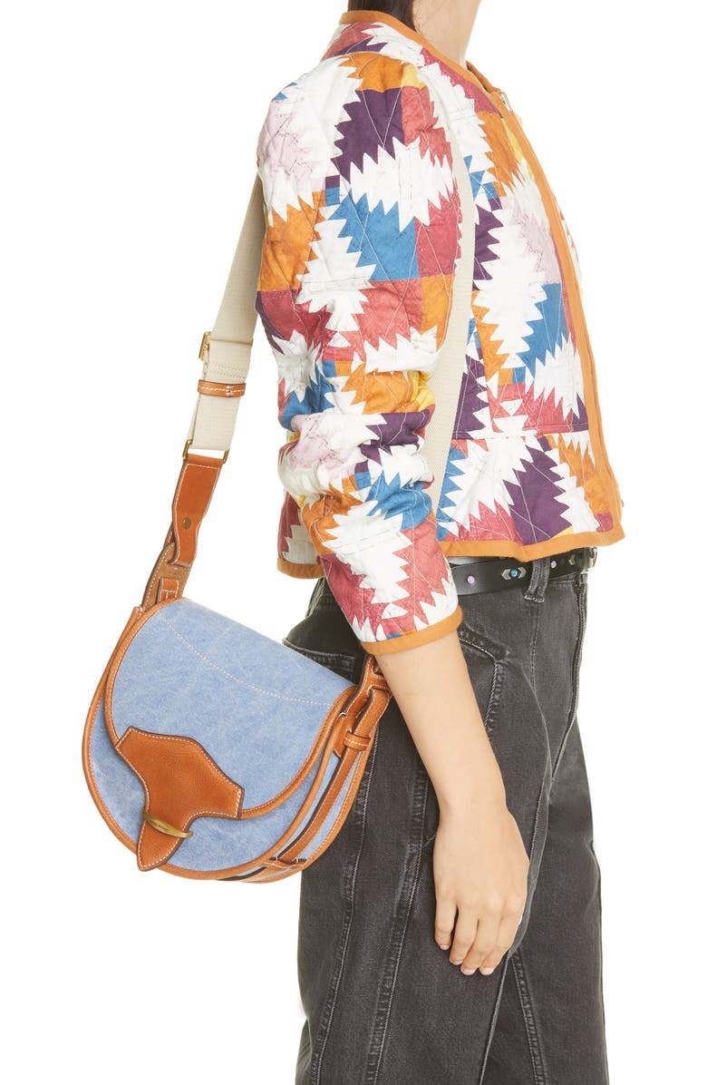 Isabel Marant Botsy Denim Shoulder Bag, Alternate, color,