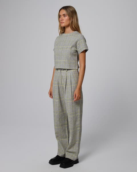 Plaid Theory High Rise Trousers