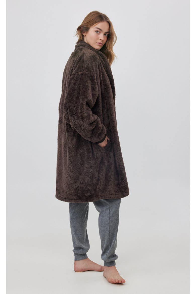 The Cloud Fleece Cardigan, Alternate, color, Chocolate