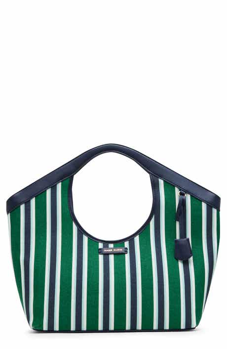 Anne Klein Stripe Large Tote Bag with Pouch