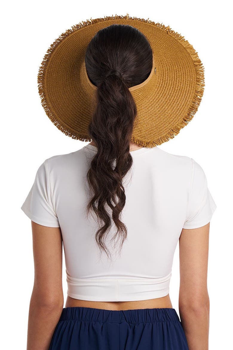 Frayed Rolled Visor, UPF 50+ Sun Protection, Alternate, color, Toast Brown