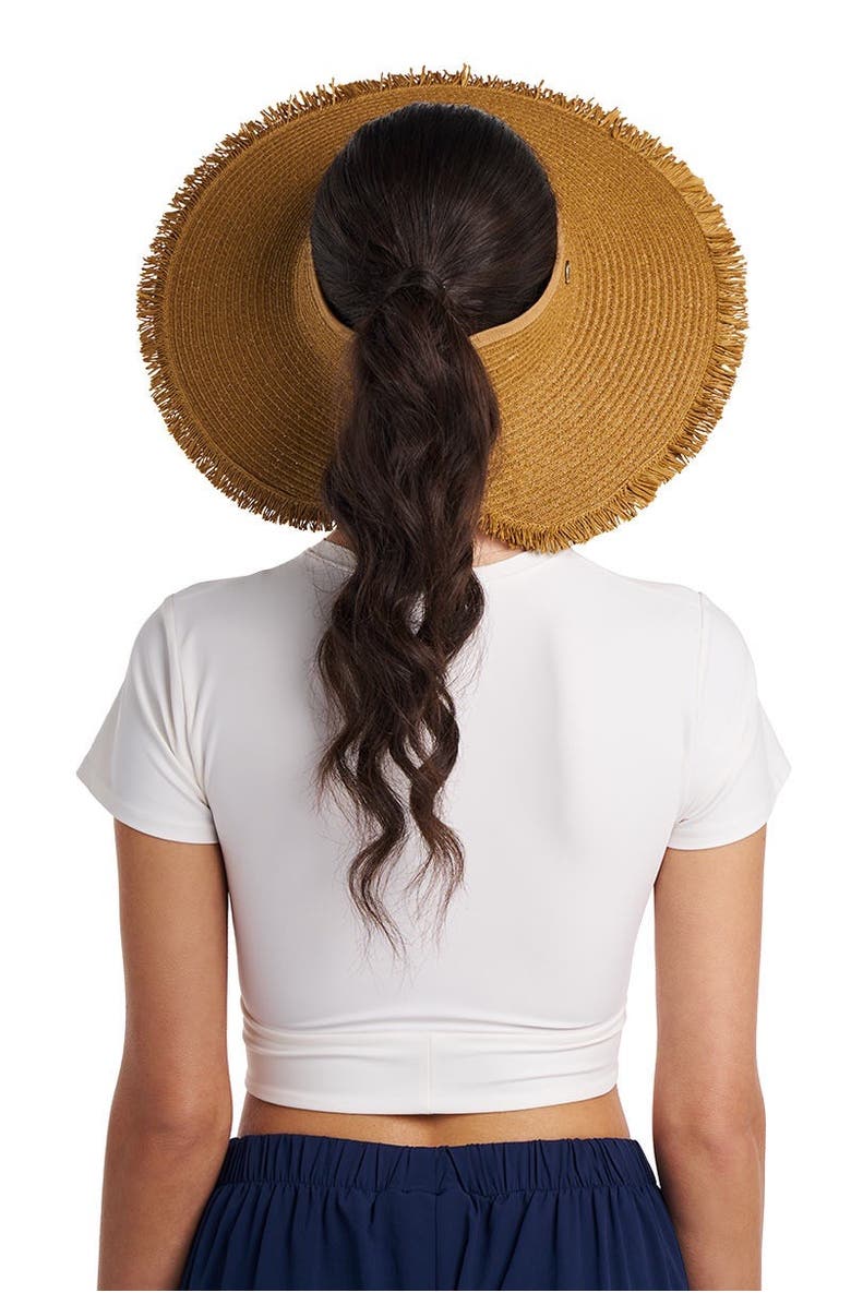 Coolibar Frayed Rolled Visor, UPF 50+ Sun Protection, Alternate, color, Toast Brown