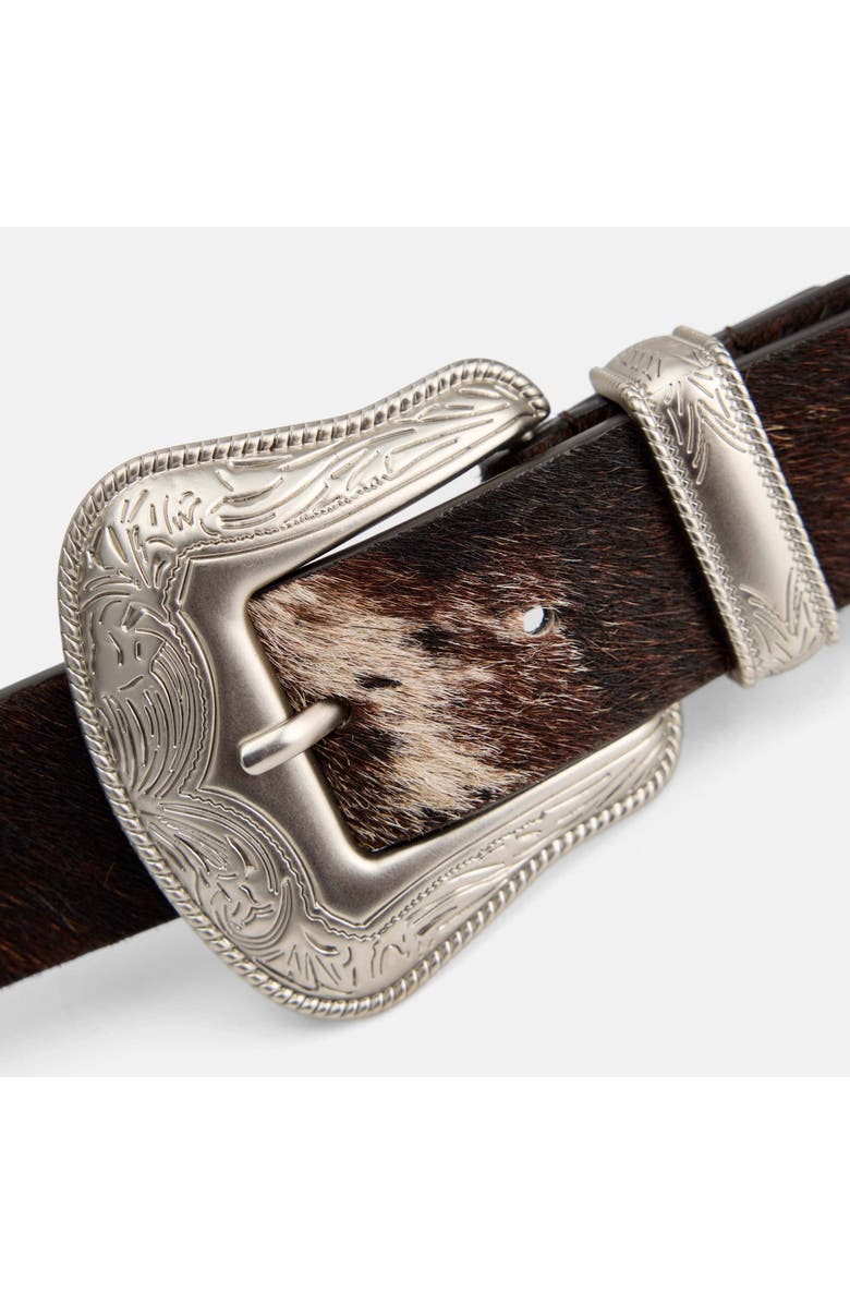 MARC NOLAN Western Hand-Painted Cowhide Leather Belt - Dark Horse, Alternate, color, Black, Beige, Brown