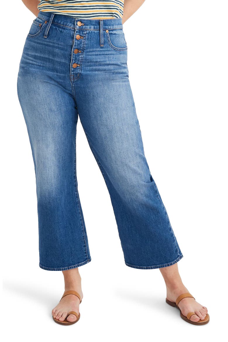 High Waist Button Fly Slim Wide Leg Jeans, Alternate, color, OLYMPIA WASH