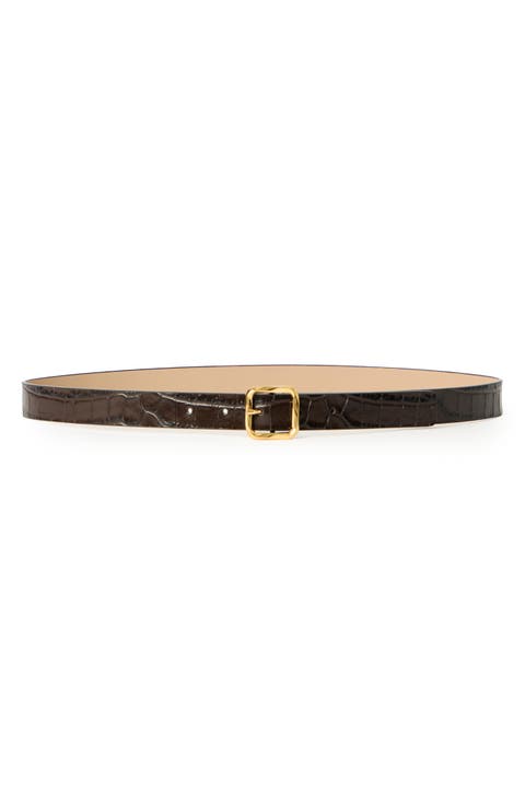 Ellie Croco Embossed Leathe Belt