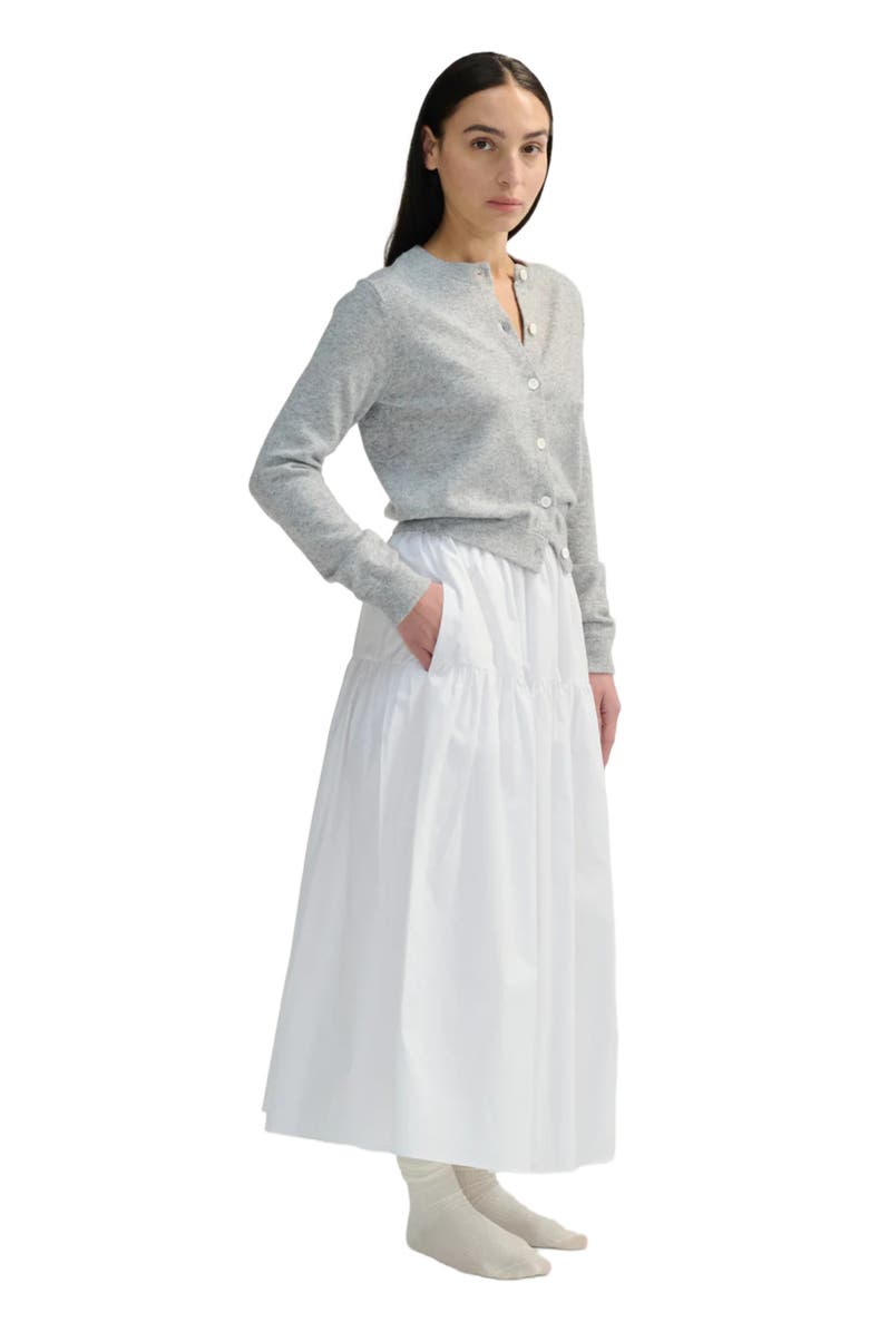 Almina Concept Classic Crew Wool Cardigan, Main, color, Light Grey