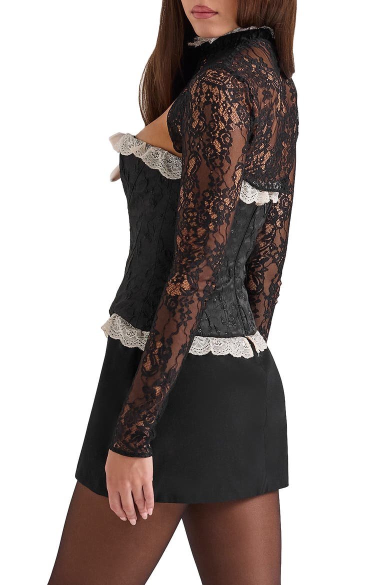Perdita Corset Top & Bolero Set, Alternate, color, BLACK
