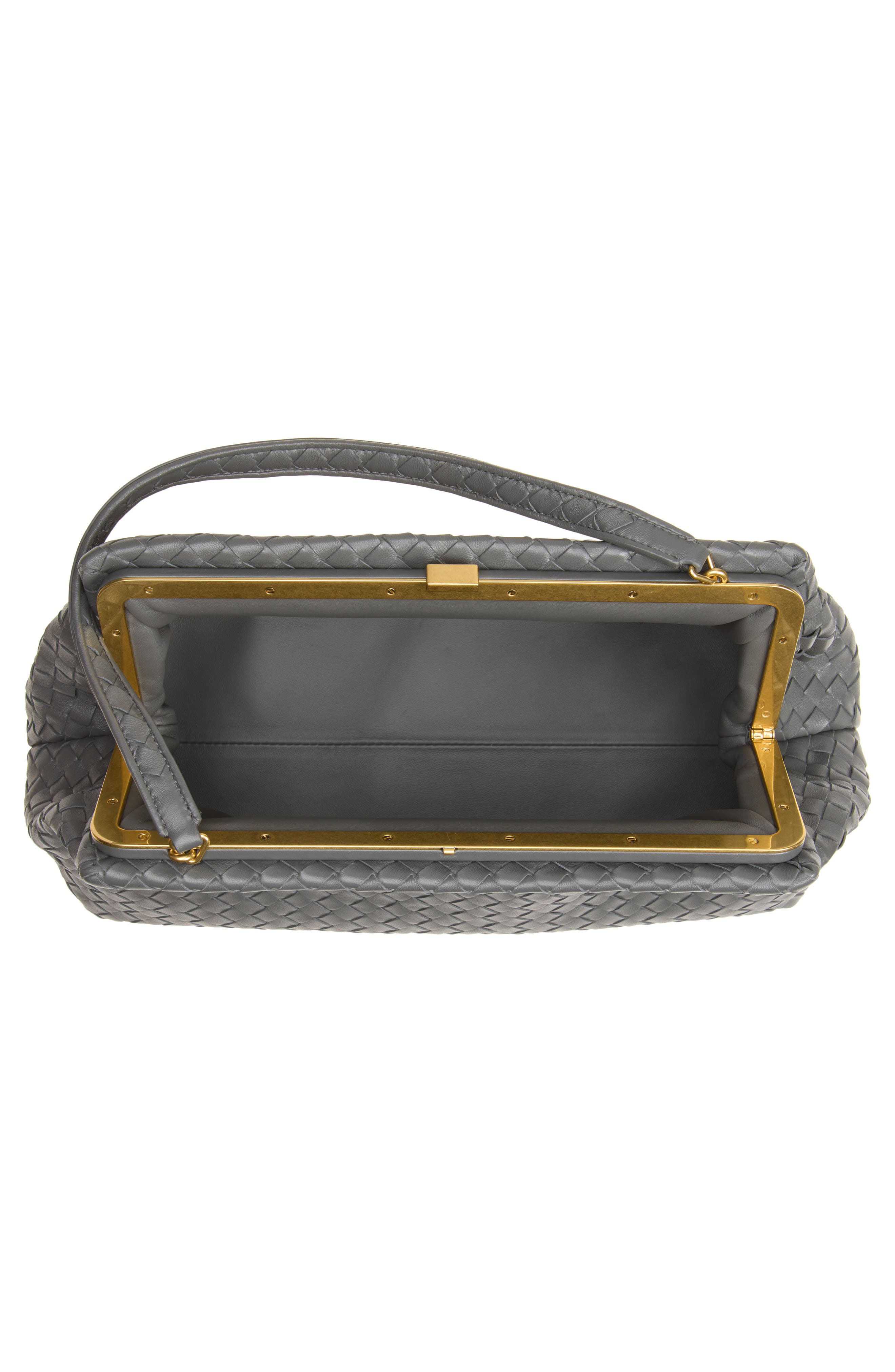 The 1998 Intrecciato Leather Handbag, Alternate, color, 1695 OBSIDIAN GREY-BV