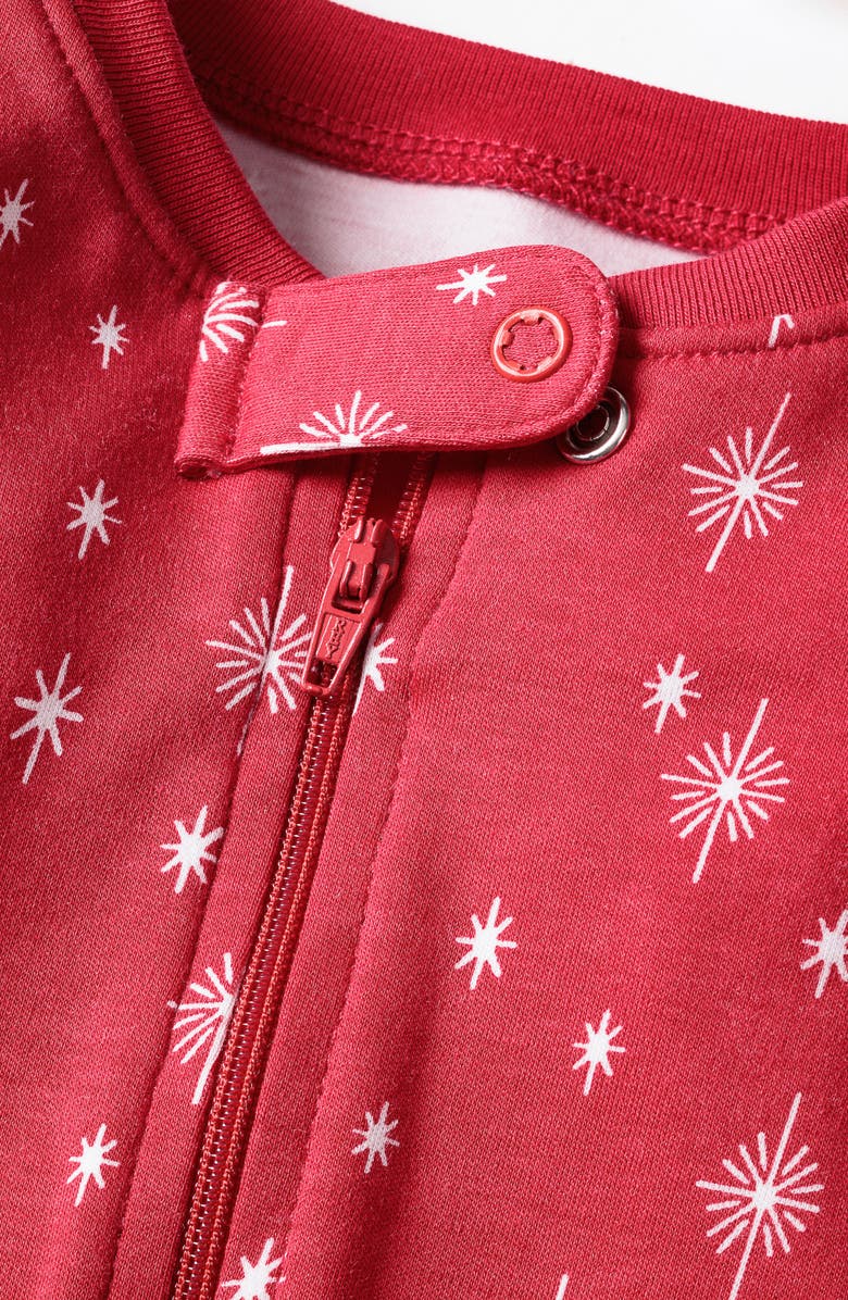 Petite Plume Starry Night Fitted One-Piece Pima Cotton Pajamas, Alternate, color, 