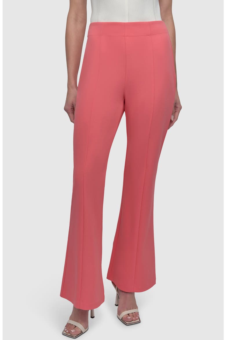 Wide Leg Scuba Knit Pants, Main, color, CORAL CRUS