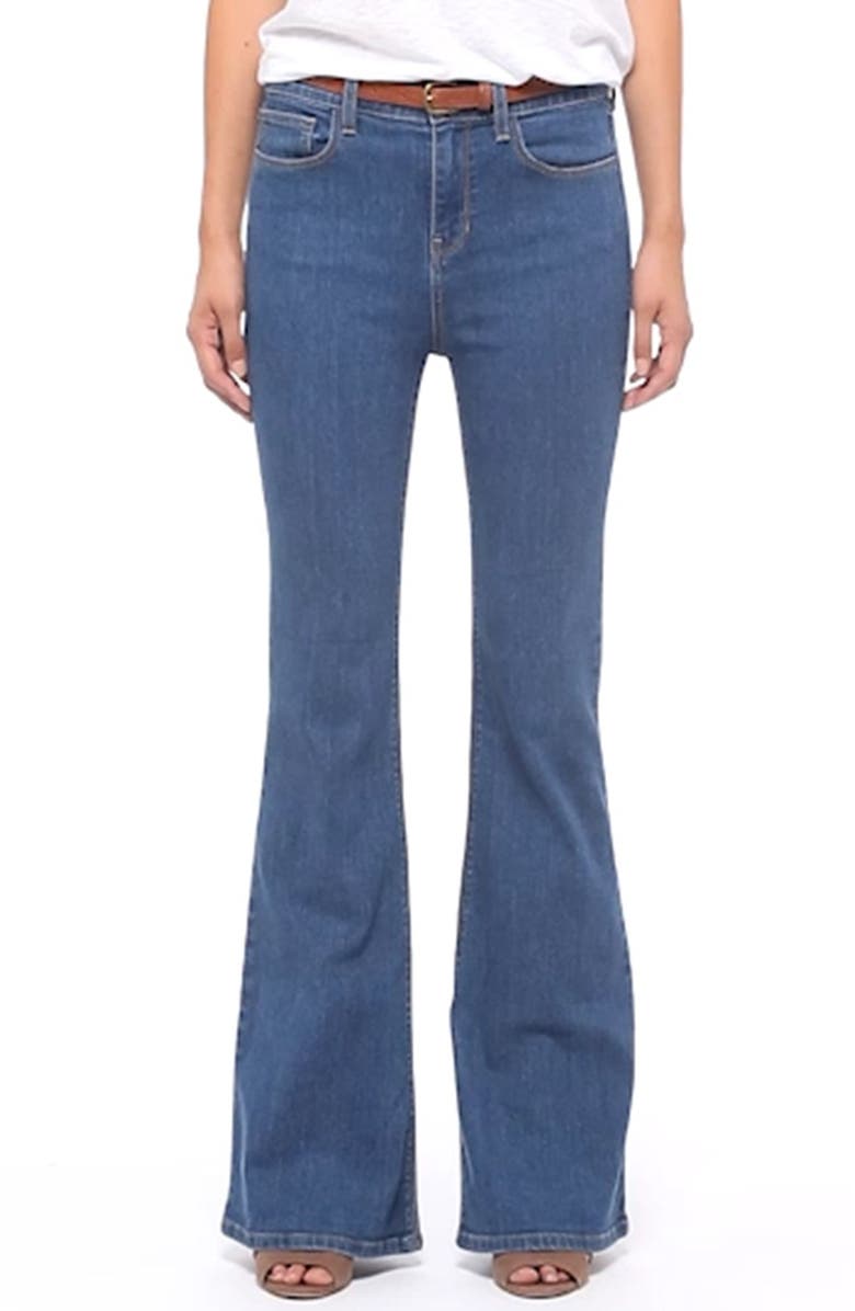 SP Black Belted High Rise Flare Leg Jeans, Alternate, color, 