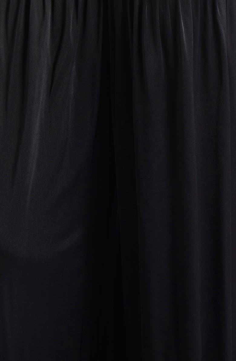 FARM Rio Knot Long Sleeve Satin Jumpsuit, Alternate, color, Black