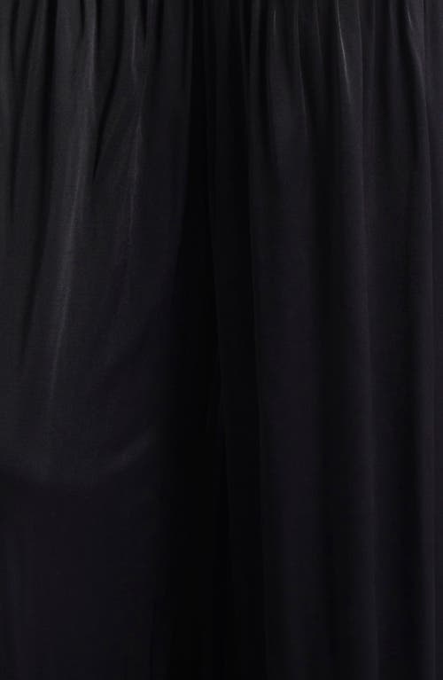 Shop Farm Rio Knot Long Sleeve Satin Jumpsuit In Black