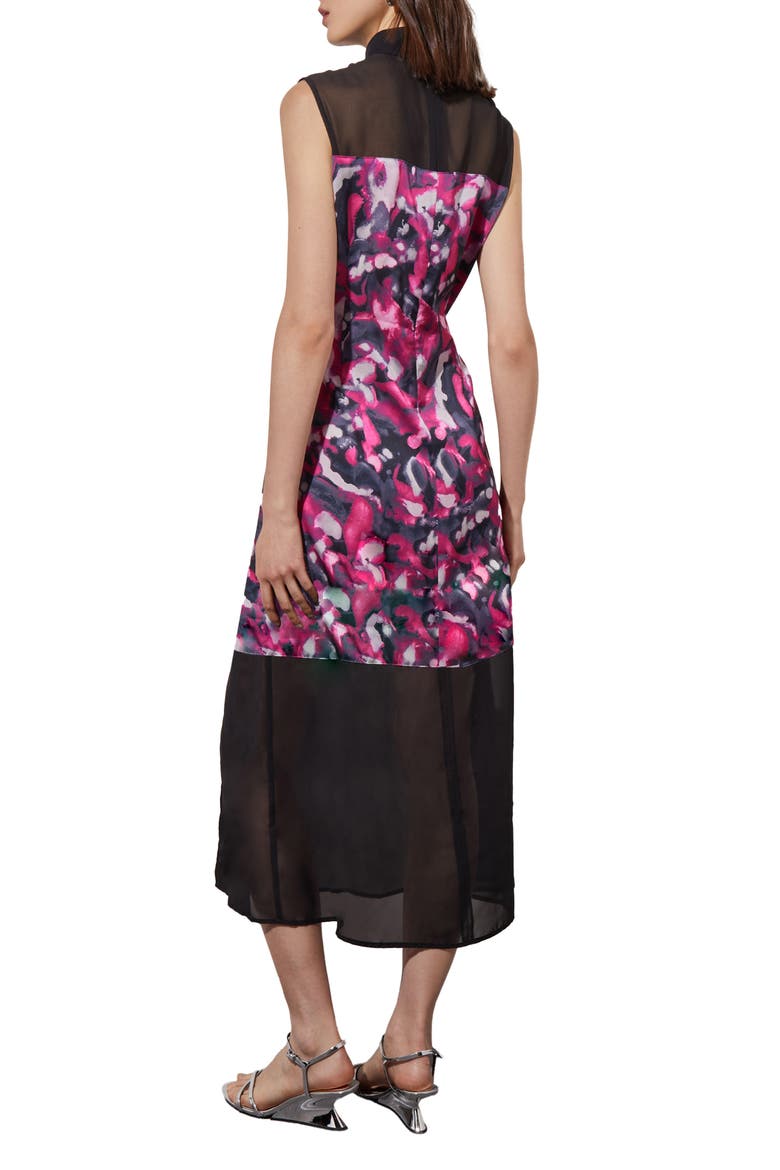 Abstract Floral Mixed Media Midi Dress, Alternate, color, MLBY/ GNT/ BIV