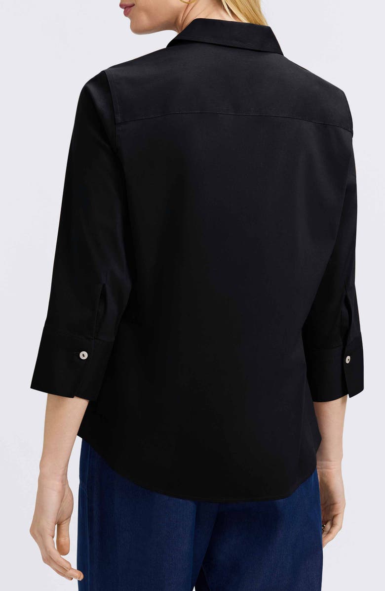 Foxcroft Mary Button-Up Blouse, Alternate, color, Black