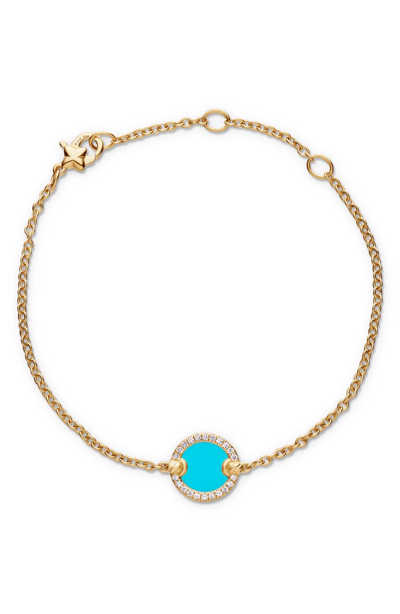 David Yurman Petite Elements Center Station Chain Bracelet with Semiprecious Stone & Diamonds, Alternate, color, 