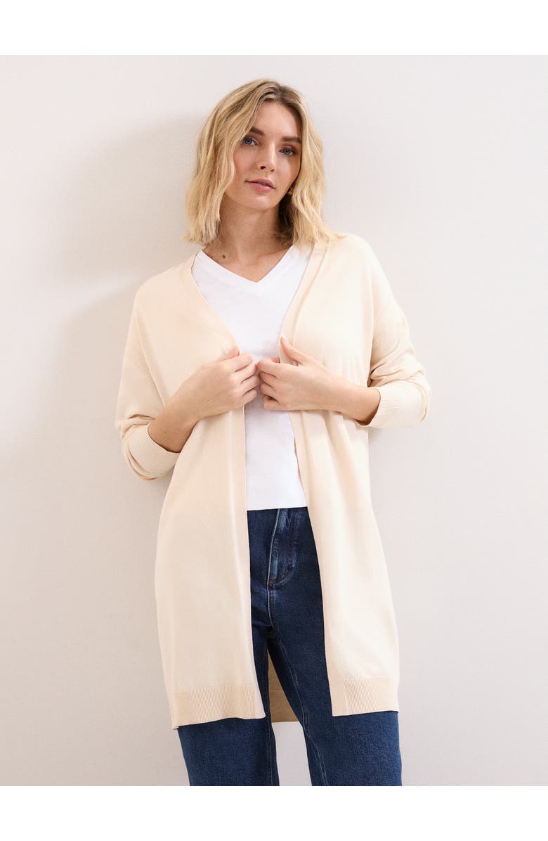 Phase Eight Sabrina Longline Open Front Cardigan, Main, color, Ivory