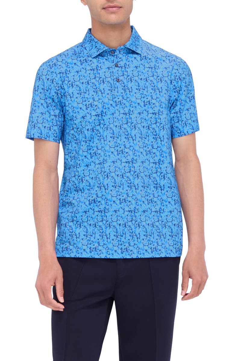 Bugatchi Victor OoohCotton<sup>®</sup> Abstract Print Polo, Main, color, Classic Blue