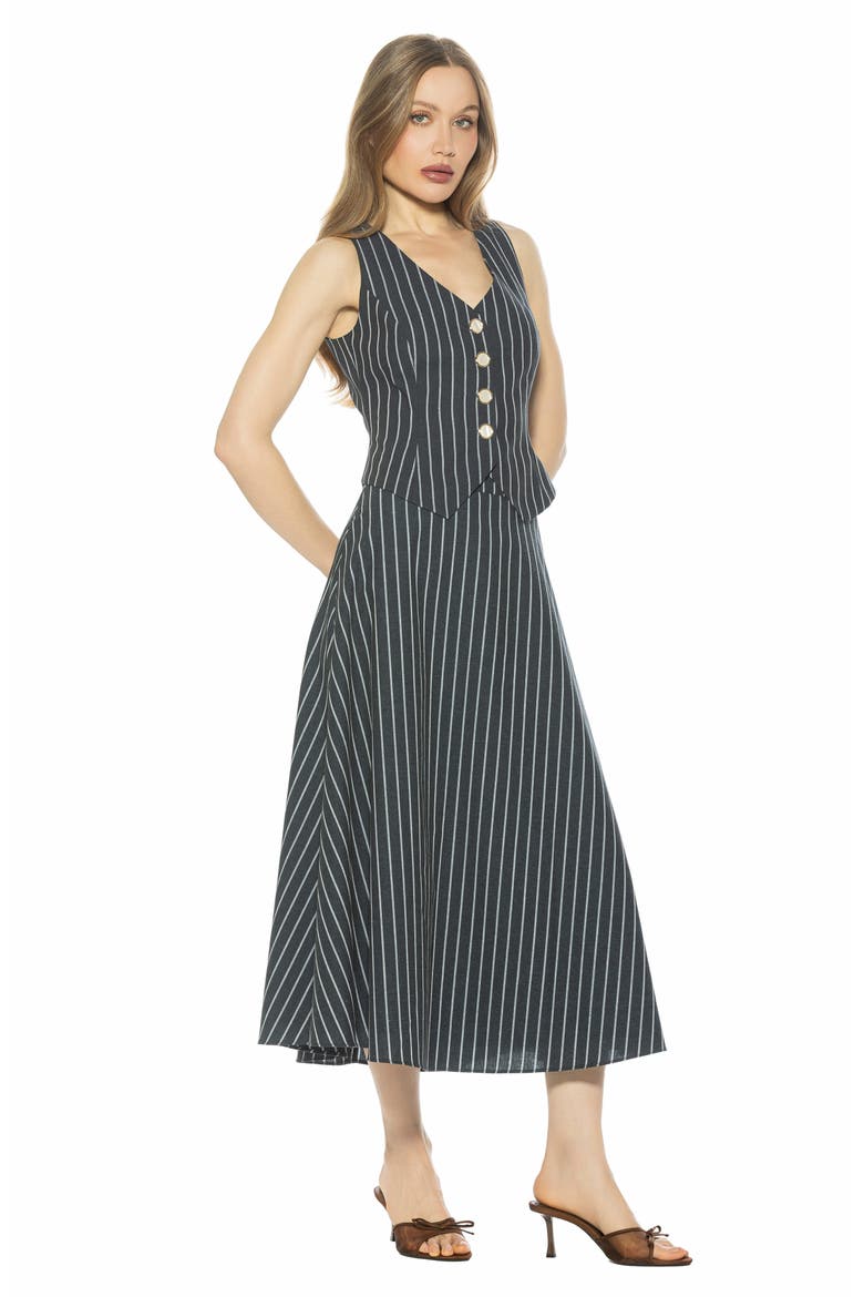 Liliana Button Front Vest, Alternate, color, NAVY STRIPE