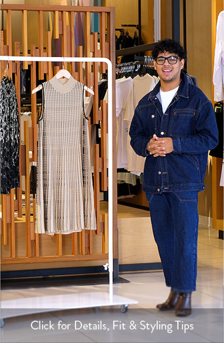 x Tanya Foster Metallic Linear Pleat Knit Dress, sales video thumbnail