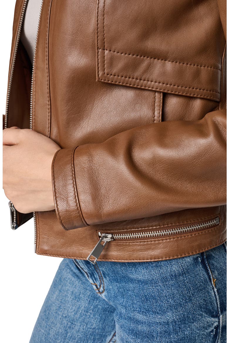 Rowan Leather Racer Jacket, Alternate, color, COGNAC