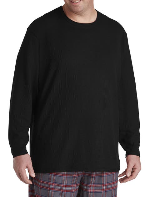 Big & Tall Long-Sleeve Waffle-Knit Crewneck Tee