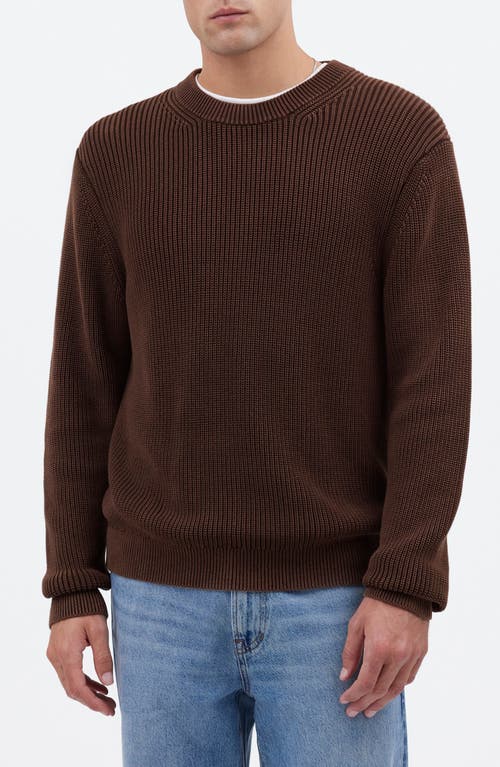 Madewell Shaker Stitch Crewneck Sweater In Brown
