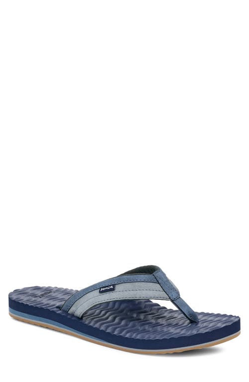 Sanuk Ziggy Plush Flip Flop In Blue