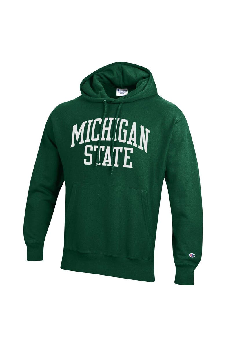 Champion Men's Champion Green Michigan State Spartans Team Arch Reverse Weave Pullover Hoodie, Alternate, color, 