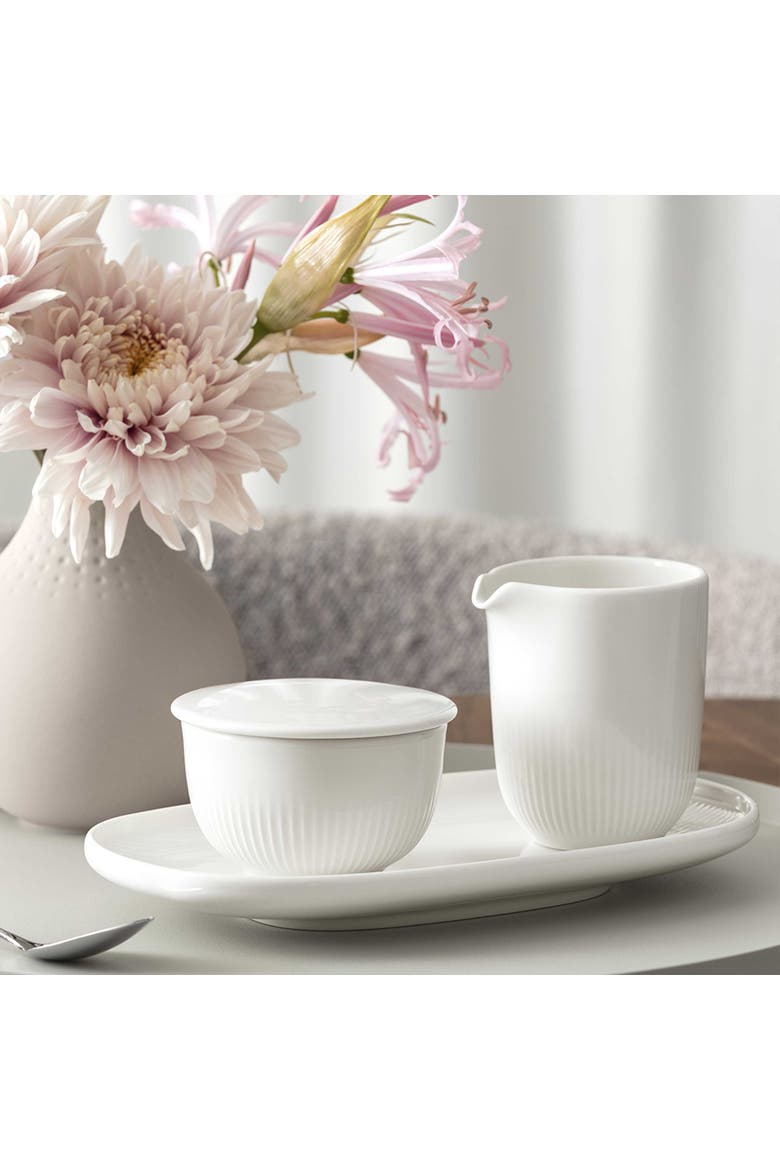 Afina Covered Sugar Bowl, Alternate, color, White