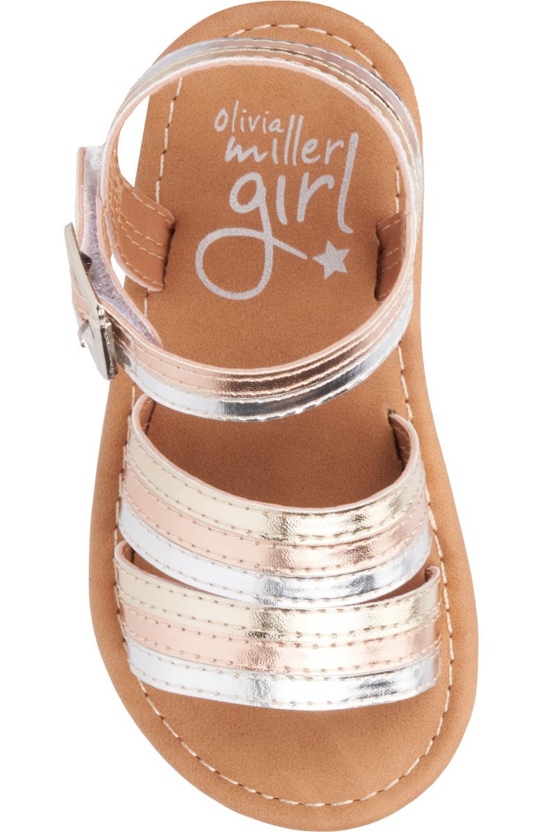 OLIVIA MILLER Kids' Rainbow Metallic Sandal, Alternate, color,