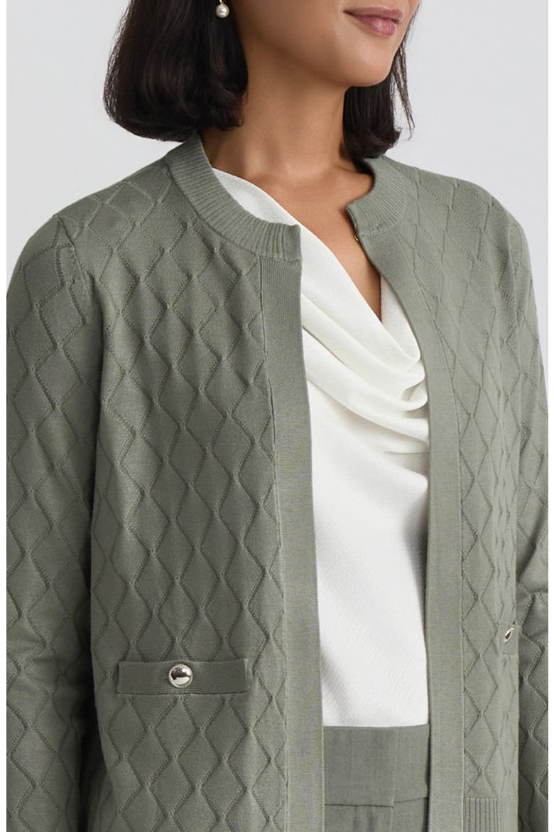 Diamond Stitch Cardigan, Alternate, color, DARK SEA STONE