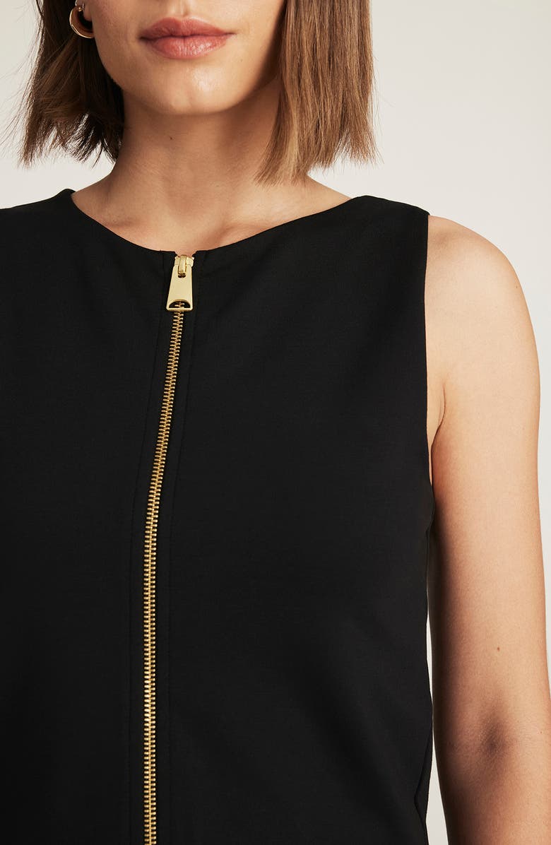 Mavi Jeans Front Zip Sleeveless Crop Top, Alternate, color, Black