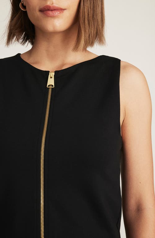 Mavi Jeans Front Zip Sleeveless Crop Top In Black