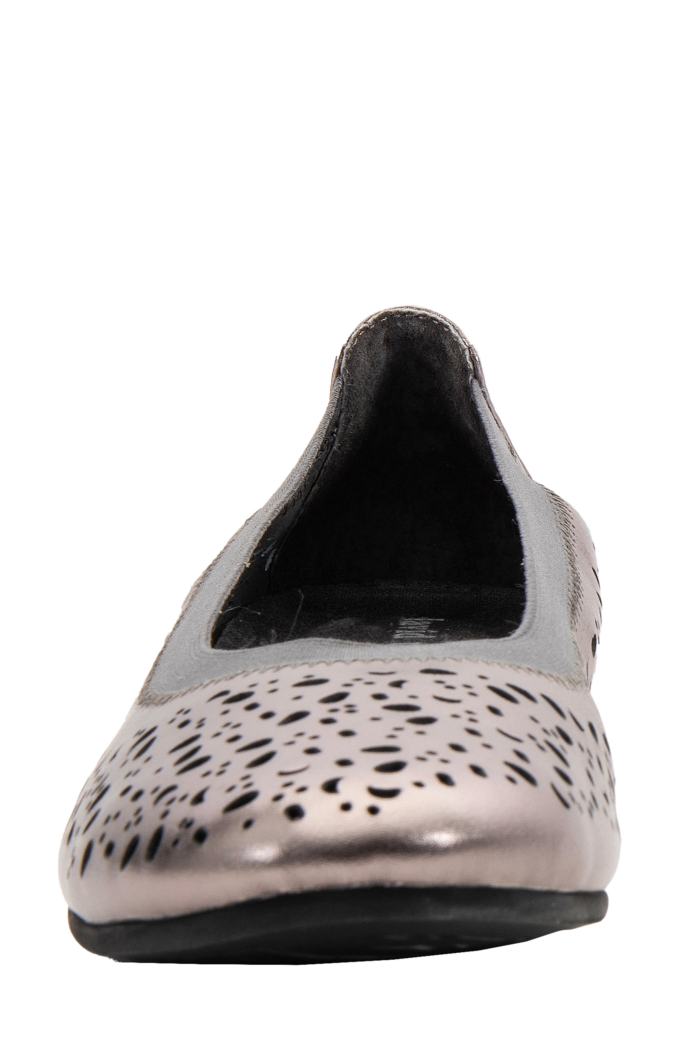 Laser Cut Ballet Flat, Alternate, color, PEWTER CALF