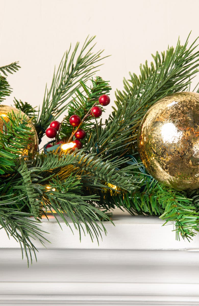 Balsam Hill Pine Peak LED Light Outdoor Garland, Alternate, color,