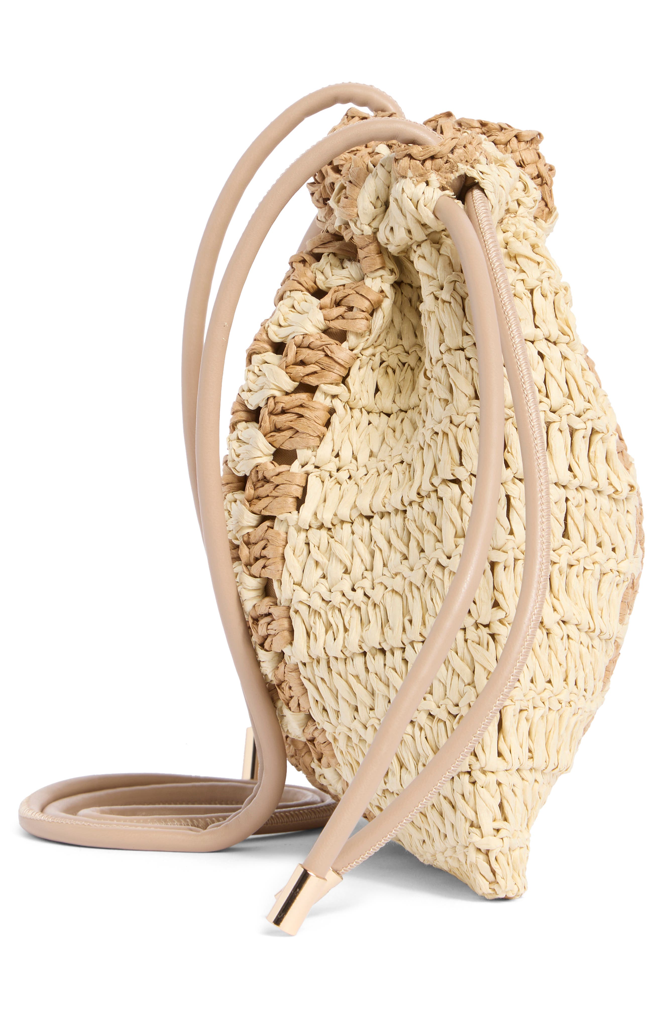 Straw Bucket Bag, Alternate, color, TAN MULTI