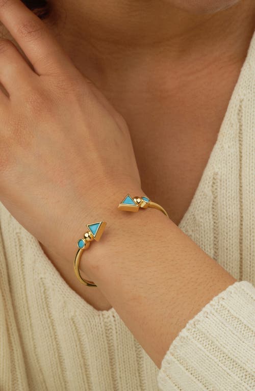Sterling Forever Kalena Turquoise Open Cuff Bracelet