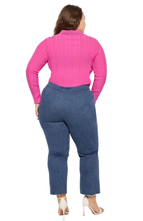 As B Y Df Gianna Cropped Micro Flare Jeans In Med Wash Denim