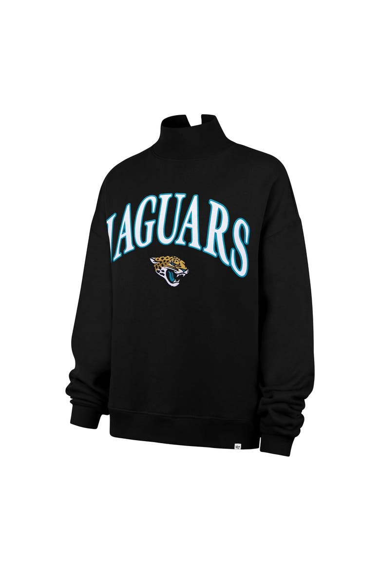 Women's '47 Black Jacksonville Jaguars Oversized Vantage Mock Neck Sweatshirt, Alternate, color, Black