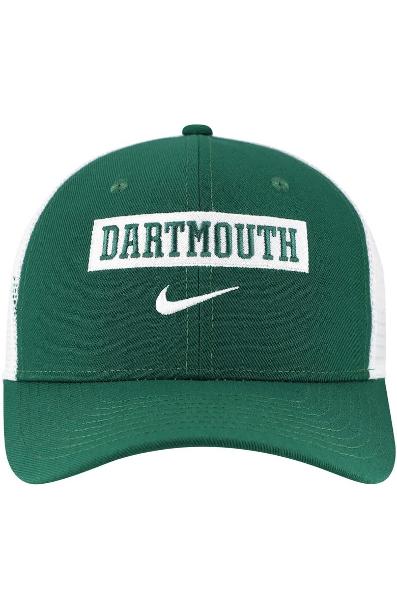 Nike Men's Nike Green Dartmouth Big Green 2024/25 Sideline Rise Trucker Adjustable Hat, Alternate, color, 