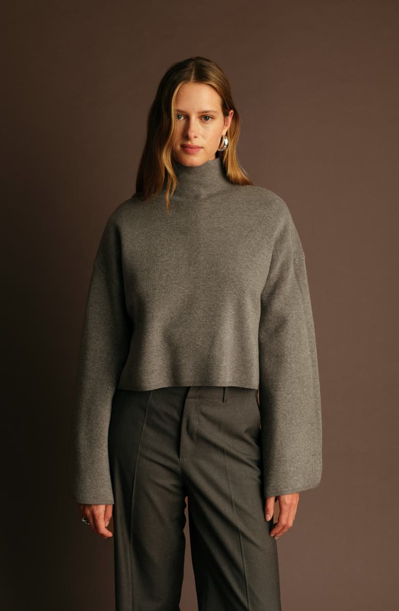DELUC Chuck Crop Funnel Neck Sweater, Alternate, color,