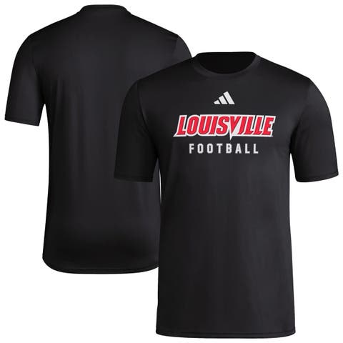 Men's adidas  Black Louisville Cardinals Locker Practice Football Pre-Game T-Shirt