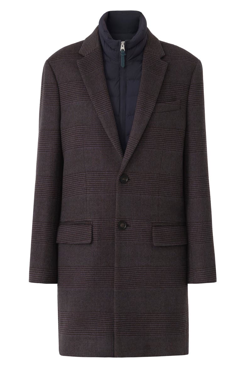 Skai Wool Blend Coat with Removable Down Bib, Alternate, color, NAVY-COFFEE