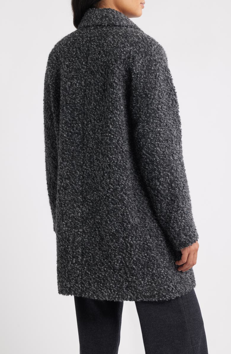 Eileen Fisher Alpaca & Wool Blend Faux Shearling Coat, Alternate, color, Charcoal Ash